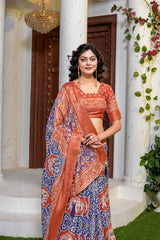 Elegant Multicolored Patola Print Silk Blend Saree with Zari Border