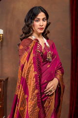 Elegant Emerald Banarasi Silk Saree with Ornate Copper Zari Work
